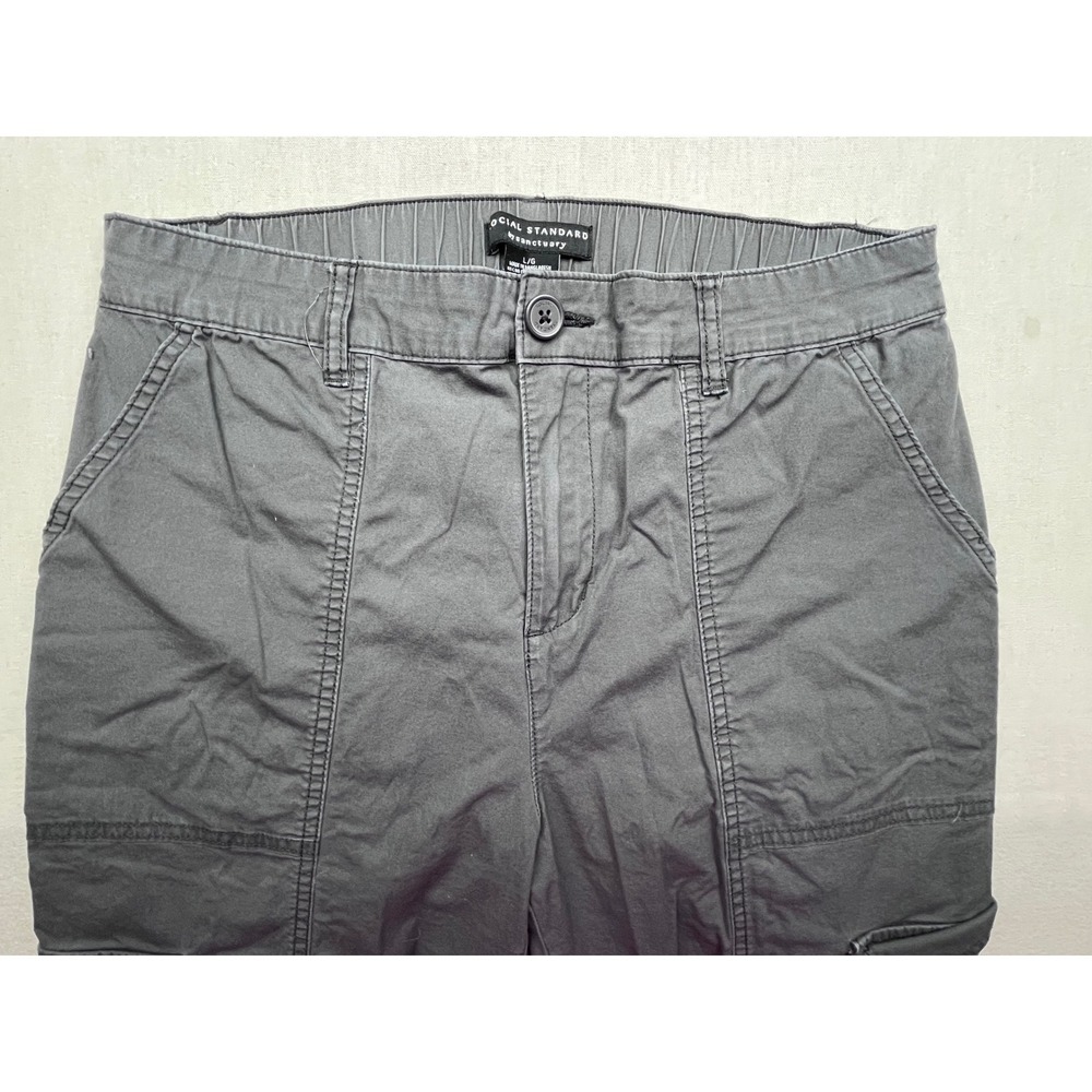 Social Standard by Sanctuary Womens Gray Cargo Wide Leg Pants Size L